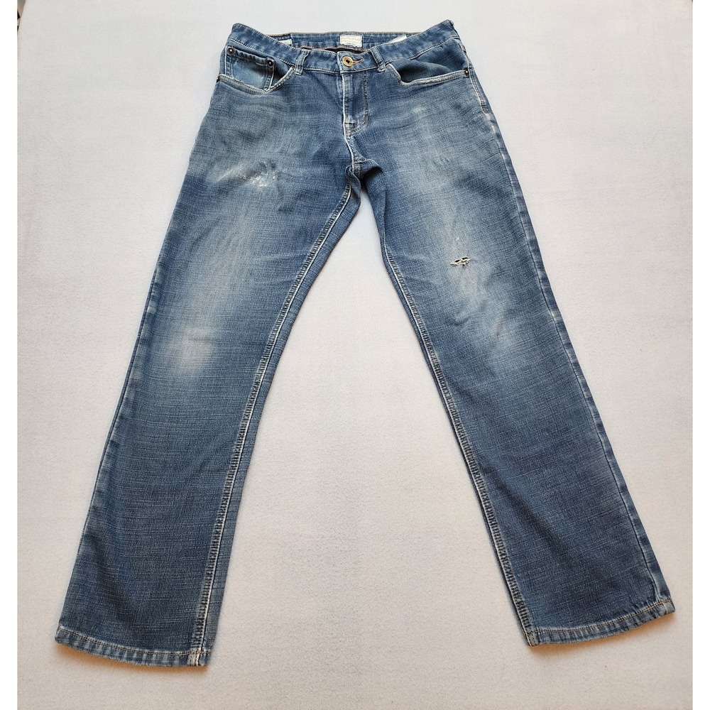 Weatherproof Vintage Fleece Lined Men's Regular Fit Distressed Jeans  32x32 Blue